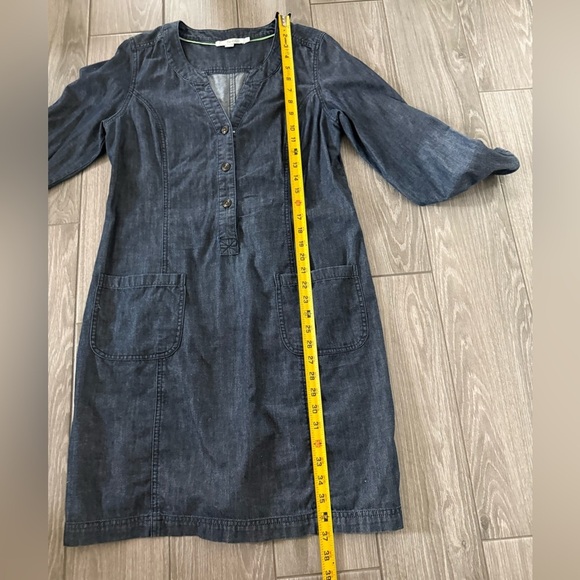Boden|Denim chambray button down shirt dress with front pockets,long sleeve••• - Picture 11 of 13